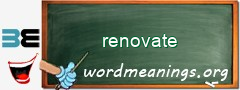 WordMeaning blackboard for renovate